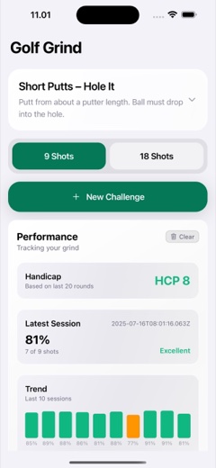 Golf Grind App Screenshot